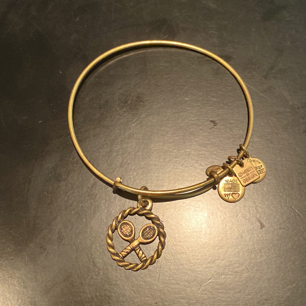 Alex and Ani gold tennis charm bracelet
